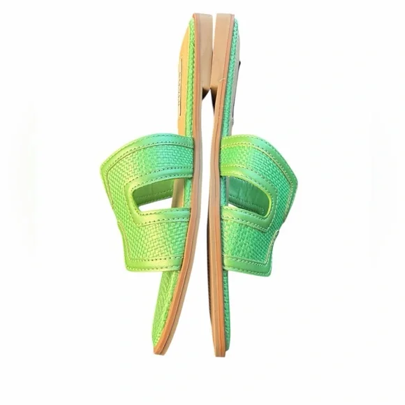 Steve Madden Green Slide Sandals Square Toe Size 6.5 New - Picture 8 of 8